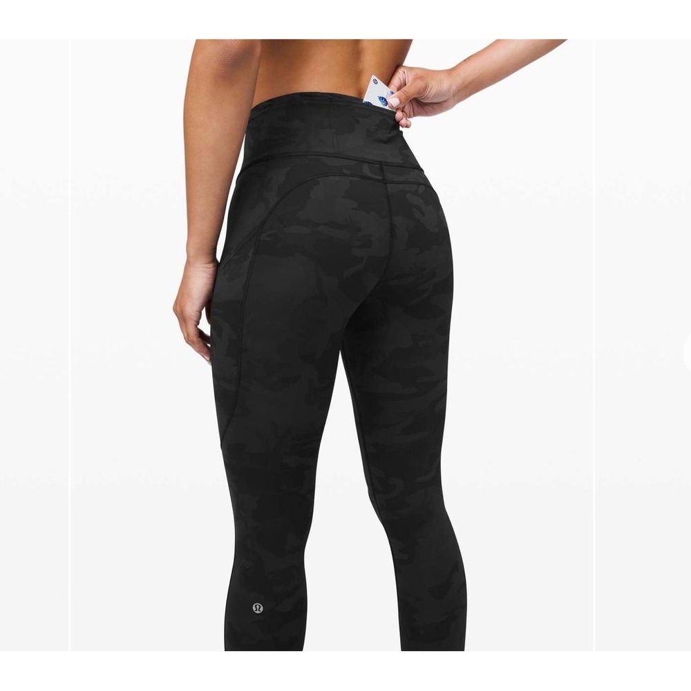 Lululemon Fast and Free Tight II 6 Nulux 25" Leggings Black Camo Running Yoga - Picture 3 of 8